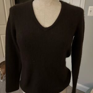 Carole Little Brown V-Neck Sweater